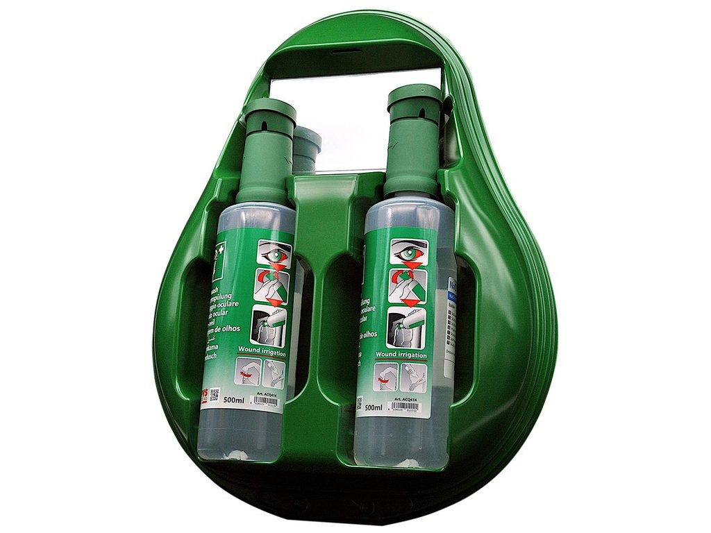 Detailní pohled na upevnění výplachu očí